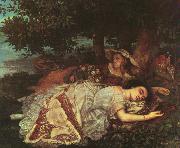 Gustave Courbet The Young Ladies of the Banks of the Seine oil painting reproduction